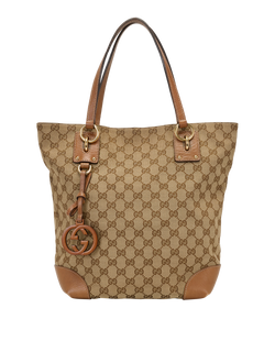 Vintage GG Tote, Canvas, Beige, 213048, 1*